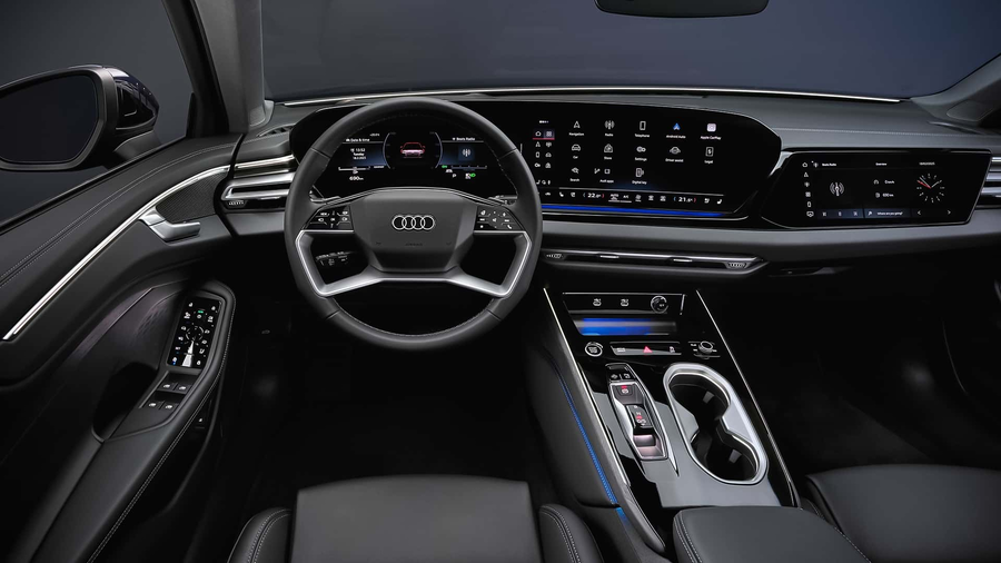 Wnetrze Audi A6 2026 deska rozdzielcza z trzema ekranami