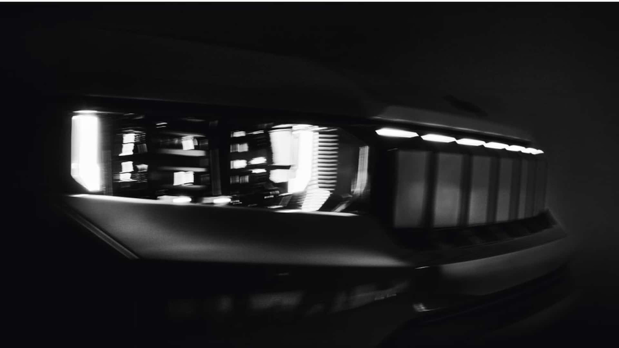 Nowy Jeep Compass reflektor LED zbliżenie ciemne tlo